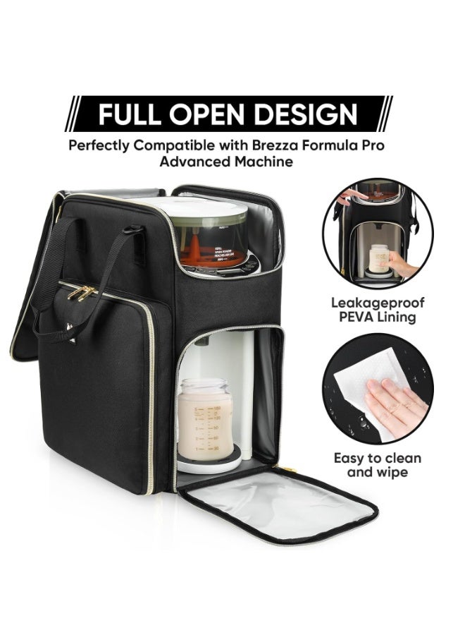 Jaffzora Carrying Case Compatible with Baby Brezza Formula Pro Advanced Formula Dispenser Machine, Insulated Formula Mixer Travel Bag with Shoulder Strap for Baby Essentials, Black - Image 2